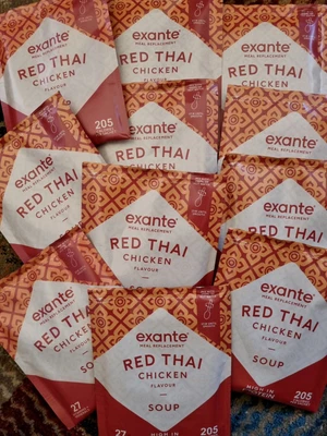 £22.95 • Buy 20 X EXANTE MEAL REPLACEMENT RED THAI CHICKEN FLAVOUR SOUP'S,,,,,FREE POSTAGE