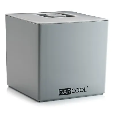 Barcool 4L Ice Bucket With Lid & Stainless Steel Ice Tongs - Square Grey • £16.99