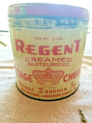 Vintage Meyer Zausner Regent Cottage Cheese Tin Can New Holland Lancaster PA • $39.99