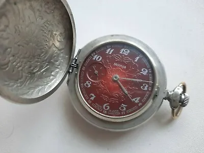 MOLNIJA Zhar Ptitsa Firebird Soviet Vintage Mechanical Pocket Watch USSR  • $39