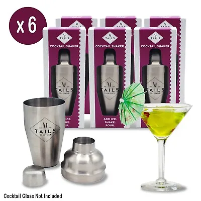 TAILS Cocktail Shaker Maker X 6 - Stainless Steel 530ml Gift Box Cocktail Lovers • £19.95