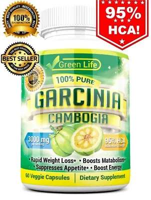 $6.95 • Buy 100% Pure GARCINIA CAMBOGIA 95% HCA Diet Pills Weight Loss Fat Burner 60 Capsule