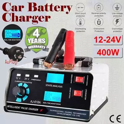 Car Battery Charger 12V/24V 400W 40A Trickle Smart Pulse Repair For Truck Boat • $45.99