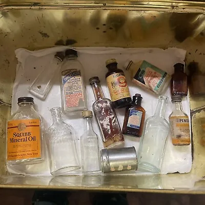 Lot Of 13 Vintage Antique Medicine Bottle Apothecary Brown Purple White Clear • $24.99