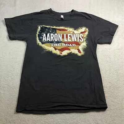 Aaron Lewis The Road Tour Concert Tee Shirt T-Shirt Gray USA Map M Medium • $12.44