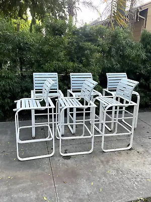 Set Of 6 Patio Barstools Quantum Series Brown Jordan • $600