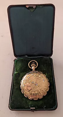 1894 Elgin Pocket Watch Multicolor 14K Solid Gold HUNTER W Original Case Size 6s • $1049