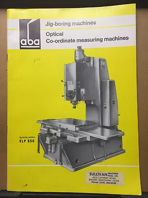 Vtg Abawerk GMBH Aba Catalog Machine Tools Germany Jig Boring Optical 1960s? • $18.98