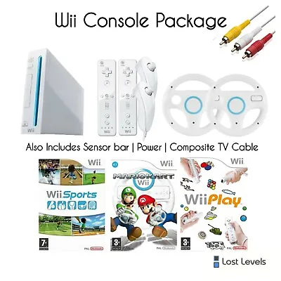 Nintendo Wii Console Bundle | Mario Kart | 2 Controls | Board Also Available • £89.97