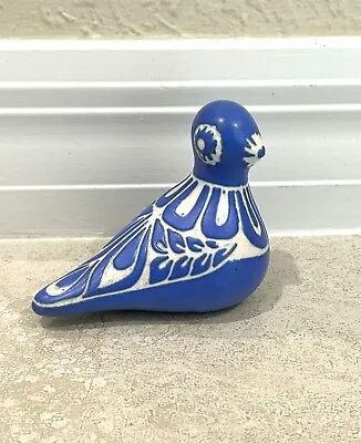 Vintage 1960’s Chilean Blue And White Pottery Bird Signed By Pablo Zabal • $85