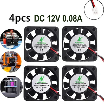 4PCS 40mm*40mm*10mm Cooler Master Round PC CPU Fan Cooling Silent Quiet NEW • £7.95