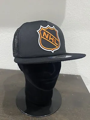 Retro Throwback Vintage Nhl Hockey Trucker Mesh Orange Shield Logo Hat Cap New • $22
