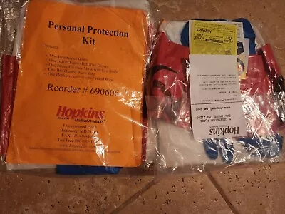 Hopkins First Aid Bloodborne Pathogen Personal Protection Kit Gown Gloves LOT X2 • $14