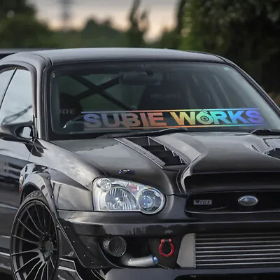 Subie Works Windshield Decal Car Sticker JDM Graphic Banner For/fit  Sti Wrx Brz • $14