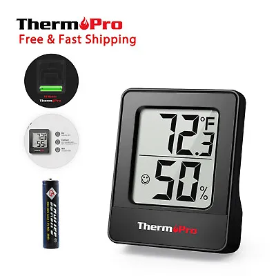 ThermoPro TP49BW Mini  LCD Digital Indoor Hygrometer Humidity Room Thermometer • $9.99