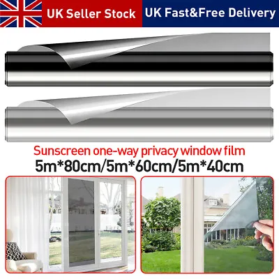 One Way Mirror Window Film Reflective Home Privacy Solar Tint Foil Glass Sticker • £4.99