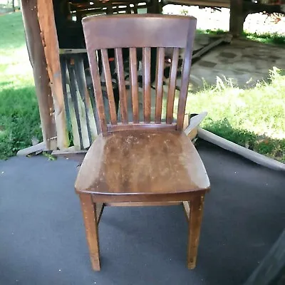 Vintage Murphy Solid Wood Mission Bankers Library Office School House Chair • $199.99