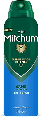 £3.92 • Buy Mitchum Men Triple Odor Defense 48HR Protection Deodorant Spray & Antiperspirant
