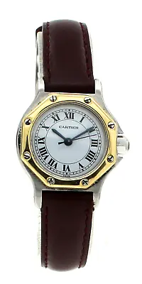 Cartier Santos Octagon Automatic 18k Gold & Steel 24mm Ladies Watch • $1798