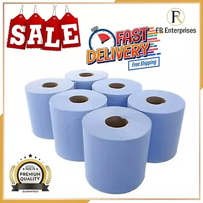 Centrefeed Blue Rolls 2ply Embossed Multipurpose Hand Kitchen Office Tissue Roll • £9.99