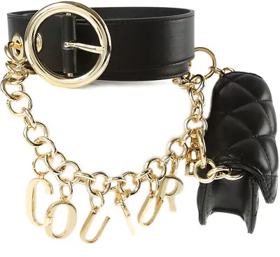 Versace Jeans Couture Women's 3-pc Set. Leather Belt Chain With Charms Pouch. • $259