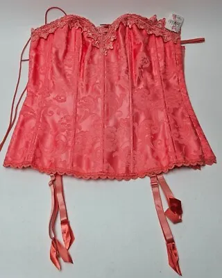 Vintage NWT Fredericks Of Hollywood Bustier Corset Coral NOS Loose/Broken Hook • $20