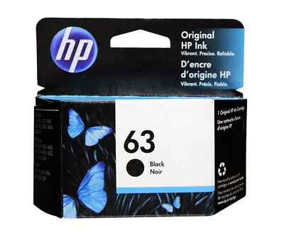 HP #63 Black Ink Cartridge 63 F6U62AN NEW GENUINE • $20.99