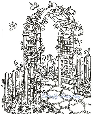 Flower Trellis With Morning Glory Wood Mounted Rubber Stamp NORTHWOODS P9069 New • $17.25
