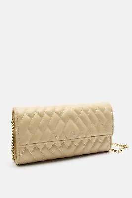 ZARA QUILTED Clutch Crossbody BAG (Beige) With Interior Compartments Brand New • £35