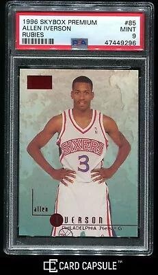 1996-97 Skybox Premium Rubies #85 Allen Iverson 76ers RC Rookie HOF PSA 9 MINT • $1999