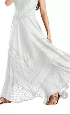 Holy Clothing  Vanessa' Gypsy Wedding White  Renaissance Maxi Dress Size M • $120