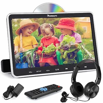 10.1  LCD Screen Car Pillow Monitor Headrest DVD Player USB HDMI SD+Headphones • $129.19