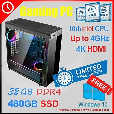 $787 • Buy Intel I7 Computer  32g RAM 2TB Home Office & Gaming Desktop PC Win11 Pro X3A
