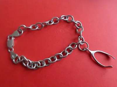 Sterling Silver Link Child's Bracelet With Wishbone • £14