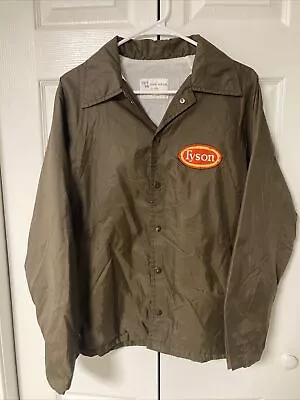 Vintage 80s Tyson Chicken Foods Satin Jacket Brown Employee Size Small Win Wear • $18