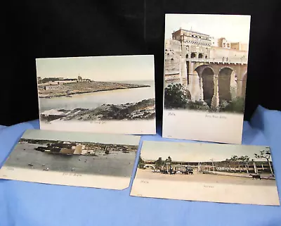 X4 Vintage Colour Postcard Malta Souvenir Railway Porla Reale Bridge Fort • £0.99