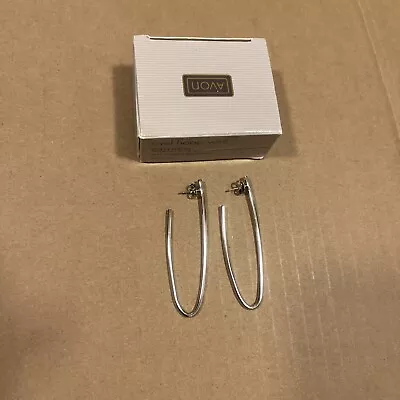 Avon Oval Hoop Wire Pierced Earrings Vintage-NIB $4 • $4