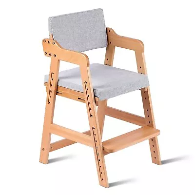 Wooden High Chair Adjustable Highchair For Toddlers To Teens Steps Kids Dining • $116.99
