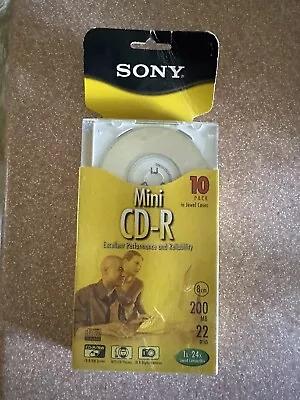 Sony Mini CD-R Blank Discs Pack Of 10 In Jewel Cases 200MB 22 Min 8cm 1x - 24x • $18