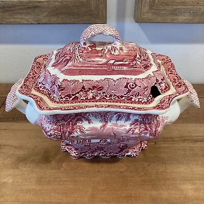 Mason’s Ironstone China Vista Red Transferware Soup Tureen And Lid • £110.83