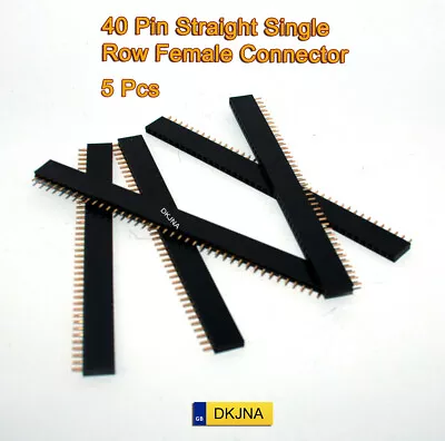 £2.95 • Buy 5X 40 Pin Straight Female Single Row 2.54mm Header Strip PCB Connector Arduino