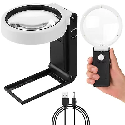 10X 30X Magnifying Glass With Light And Stand Handheld Standing LED Illumina... • $17.60