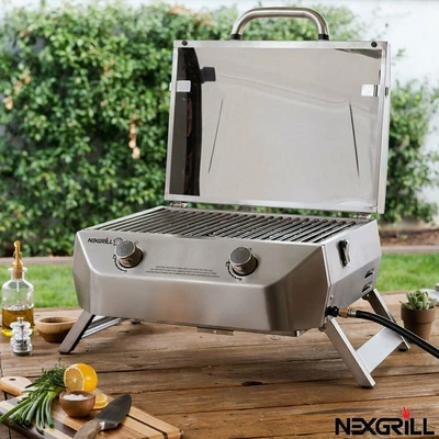 £110 • Buy Nexgrill 2 Burner Stainless Steel Table Top Portable Gas Barbecue 20,000 BTU NEW