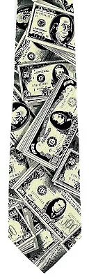 Presidential Bills Men's Necktie Money Finance Banking Cash Beige Neck Tie  • $11.95