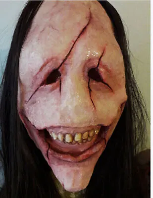 Halloween Scary Latex Female Devil Demon Horror Face Mask W/ Hair Cosplay Party • $23.89