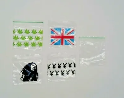 40 X 40 1.5 X 1.5 Baggy Plain & Printed Plastic Zip Lock Grip Seal Bag Variation • £14.99
