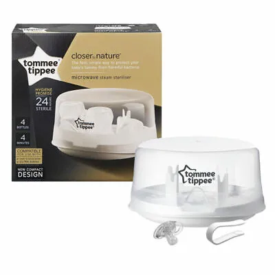Tommee Tippee Closer To Nature Microwave Steam Steriliser Holds - 4 X Bottles • £9.99
