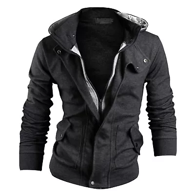 Mens Casual Fashion Slim Fit Comfortable Color Contrast Hoodie • $29.51