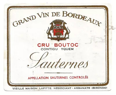 Cru Boutoc Label Contiguous To Yquem. Sauternes. • £4.21