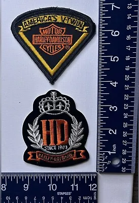 Authentic Vintage Harley-Davidson Patches / Emblems “V Twin Royal HD” Set • $35
